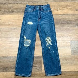 high rise straight legged pants